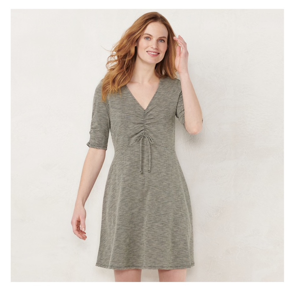 LC Lauren Conrad Print Fit & Flare Dress